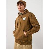 Double A By Wood Wood Chest Logo Hoodie - Brown