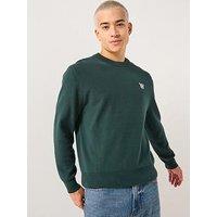 Double A By Wood Wood Curt Aa Logo Crew Sweatshirt - Dark Green