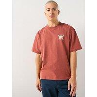 Double A By Wood Wood Liam Aa Logo T-Shirt - Dark Red