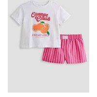 The Very Collection Stripe Sicilian Shortie Pyjama Set - Pink