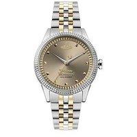 Vivienne Westwood Little Seymour Ladies Quartz Watch Warm Grey Sunray Dial Silver Stainless Steel Case And Two Tone Bracelet
