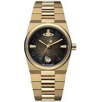 Vivienne Westwood The Hoxton Ladies Quartz Watch Black Dial Gold Stainless Steel Case And Bracelet