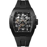 Ingersoll 1892 The Play Automatic Mens Watch With Black Skeleton Dial And Black Pu Strap - I15302