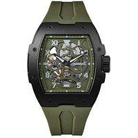 Ingersoll 1892 The Play Automatic Mens Watch With Green Skeleton Dial And Green Pu Strap - I15303