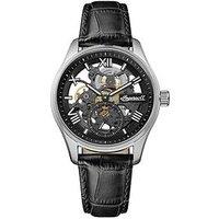 Ingersoll 1892 The Maverick Automatic Mens Watch With Black Dial And Black Leather Strap - I17401