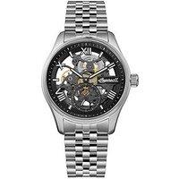 Ingersoll 1892 The Maverick Automatic Mens Watch With Black Skeleton Dial And Silver Stainless Steel Bracelet- I17403