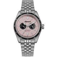Ingersoll 1892 The Outlaw Automatic Mens Watch With Pink Dial And Silver Stainless Steel Bracelet - I17201