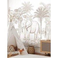 The Very Collection Safari Mural Natural Wallpaper