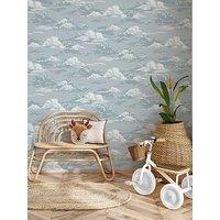 The Very Collection Vintage Clouds Blue Wallpaper