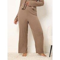 Yours Curve Ribbed Wide Leg Lounge Trouser