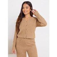 Pixiegirl Petite Chenille Cardigan - Brown