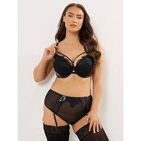 Yours Curve Selina Padded Plunge Underwire Bra - Black