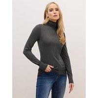 Long Tall Sally Tall Premium Wool Roll Neck Jumper - Grey