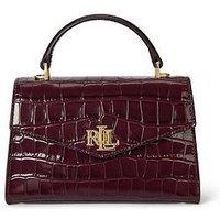 Lauren By Ralph Lauren Farrah Small Leather Satchel Bag - Dark Red