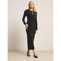 Long Tall Sally Glitter Twist Midaxi Dress - Black