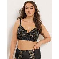 Yours Curve Floral Padded Bra - Black