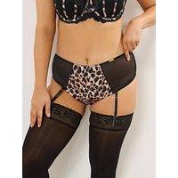 Yours Curve Piper Suspender Knickers - Black