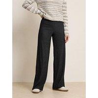 Long Tall Sally Textured Wide Leg Trouser 34" - Black