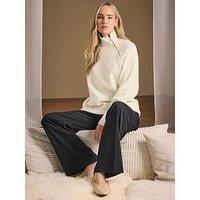 Long Tall Sally Premium Zip Funnel Jumper - Natural