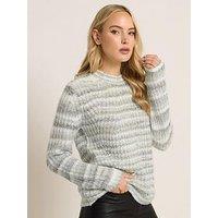 Long Tall Sally Stripe Knitted Jumper - Grey