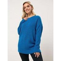 Yours Curve Drop Shoulder Jumper - Blue