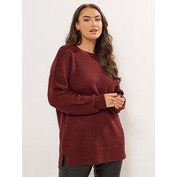Yours Curve Drop Shoulder Jumper - Red