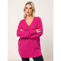 Yours Curve Drop Shoulder Jumper - Pink