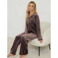 Pixiegirl Petite Super Luxe Pj Set - Brown