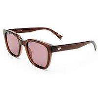 Le Specs Elixir Square Sunglasses - Dark Chocolate Brown