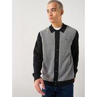 Pretty Green Roxy Knitted Long Sleeve Knitted Polo Shirt - Black