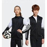 Adidas Junior Squadra 25 Football Hooded Tracksuit Top - Black