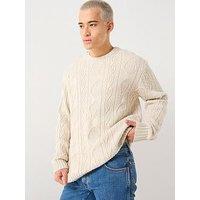 Pretty Green Cable Knitted Jumper - Cream