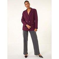 Roman Premium Stretch Ponte Blazer - Burgundy