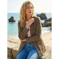 Roman Animal Print Stretch Blazer - Black