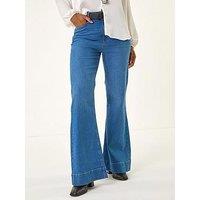 Roman Pocket Stretch Flare Jeans - Denim