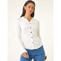 Roman Dusk Collared Button Jumper - Ivory