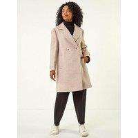 Roman Petite Double Breasted Tailored Coat - Camel