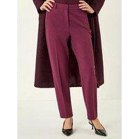 Roman Long Straight Leg Stretch Trouser - Aubergine