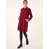 Roman Corduroy Tunic Shirt Dress - Red