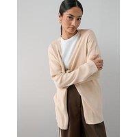 The Very Collection Classic Comfort Ribbed Edge To Edge Cardigan - Beige