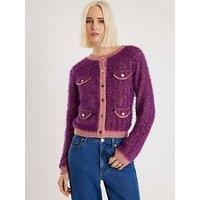 River Island Boucle Cardigan - Purple