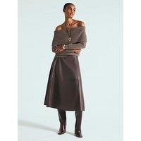 River Island Knitted Bardot Jumper - Brown