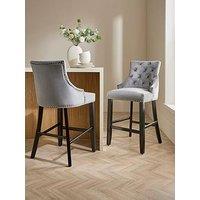 The Very Collection Warwick Velvet Bar Stool Pair - Fsc Certified