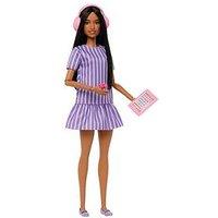 Barbie Fashionistas Doll #245 In Purple Striped Dress, Autistic With Accessories