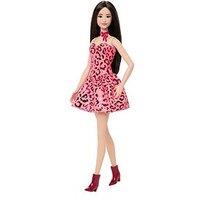 Barbie Fashionistas Doll #246 With Pink Leopard Print Dress And Black Hair