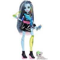 Monster High High Frankie Stein Fashion Doll In Black Pleather Skirt With Pet Watzie