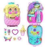 Polly Pocket Pineapple Monkey Compact Playset With 1 Micro Doll And Pet, Travel Toy With Fruit Accessories