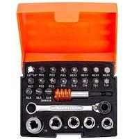 Bahco 2058/S26 1/4In Drive Ratchet Socket Set, 26 Piece