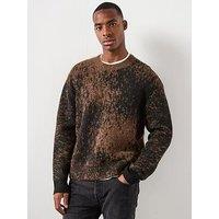 Allsaints All Saints Storm Long Sleeve Crew Neck Knitted Jumper - Brown