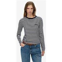Superdry Essential Logo Stripe Top - Richest Navy Stripe